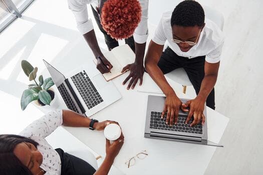 corporate people working together